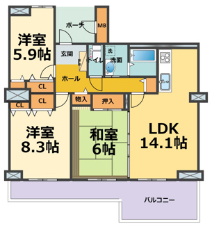 【間取り】 | 武庫川第２三番街　４号棟 | 武庫川第２三番街　４号棟
