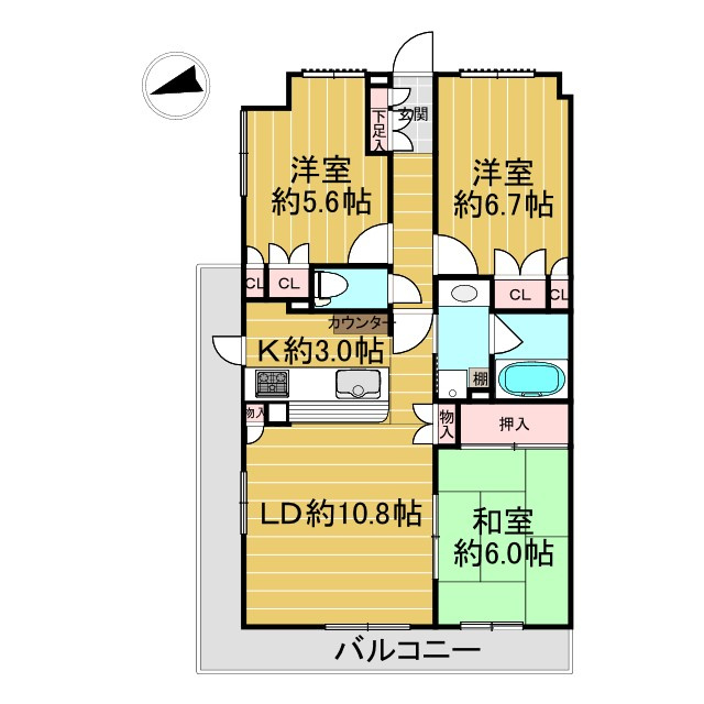 【オーナーチェンジ物件】サンクレイドル熊谷リヴィエールの間取り|現在賃貸中につき、オーナーチェンジ物件です。