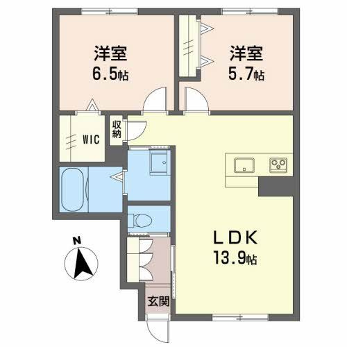 【間取り】 | アルフラットひめばら Ｂ棟