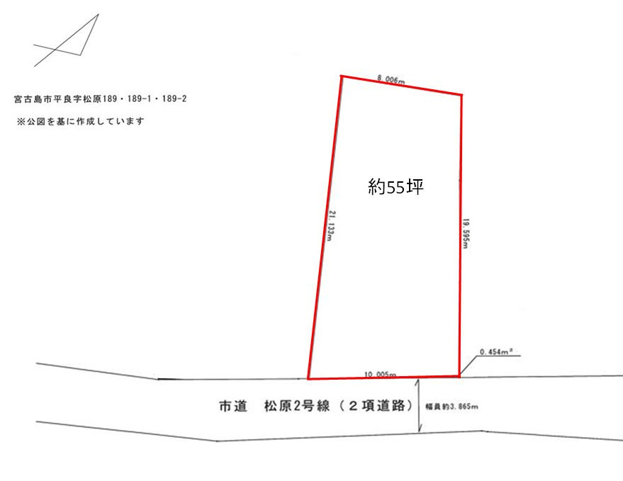 平良字松原189　②の区画図