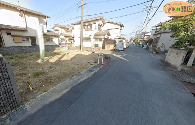 加古川市平岡町一色　土地の前面道路含む現地写真|前面道路は広々としておりますので、お車の運転が苦手な方でも安心ですね。