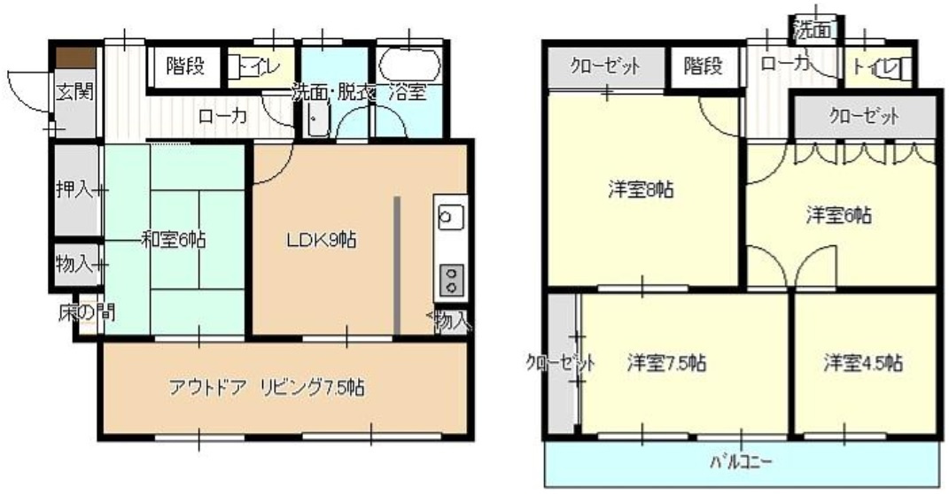 神戸市垂水区塩屋台２丁目　中古戸建　収益の間取り