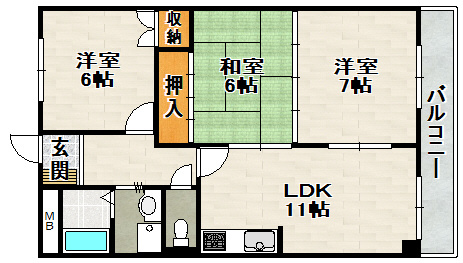 サンコート宝塚の間取り