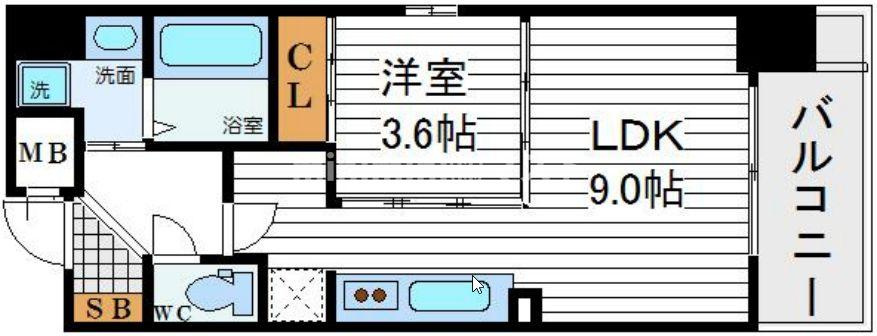 アクアプレイス南堀江の間取り