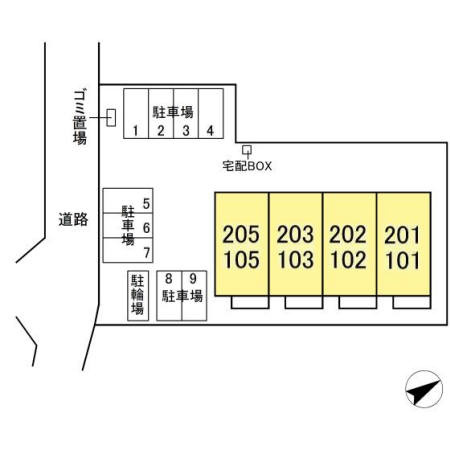 Grand Rise Tsukuba D棟の区画図