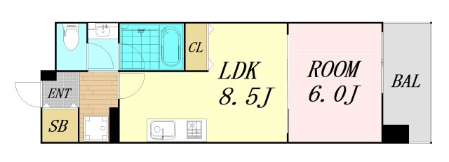 CITY SPIRE桜川I　仲介手数料無料の間取り