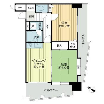 【間取り】 | ライオンズマンション博多駅南第2　プライスホームなら仲介手数料0円！