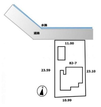 日高市旭ヶ丘　建築条件なし売地　JR川越線『武蔵高萩駅』徒歩30分　の土地図