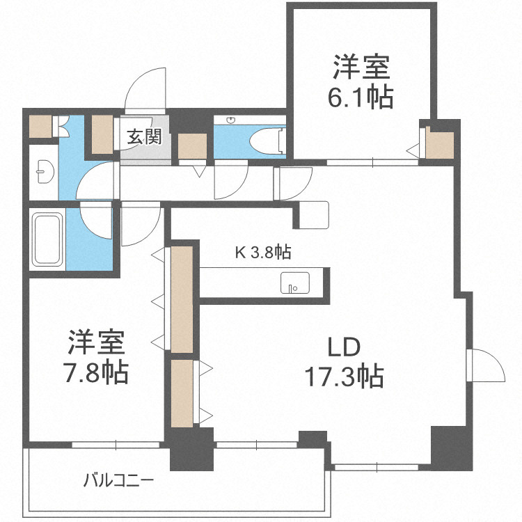 クロスレジデンス大阪新町の間取り