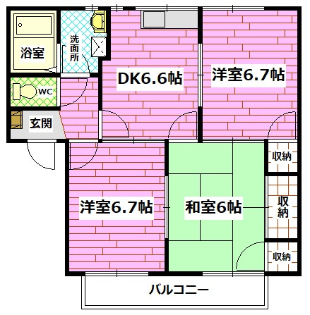 ミニオンハイツ　Bの間取り