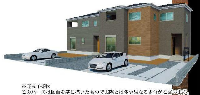 三郷市高州1丁目　新築戸建　全2棟　2号棟の外観パース|【完成予想図】金町駅・三郷中央駅・三郷駅からバス便があり生活しやすい住環境