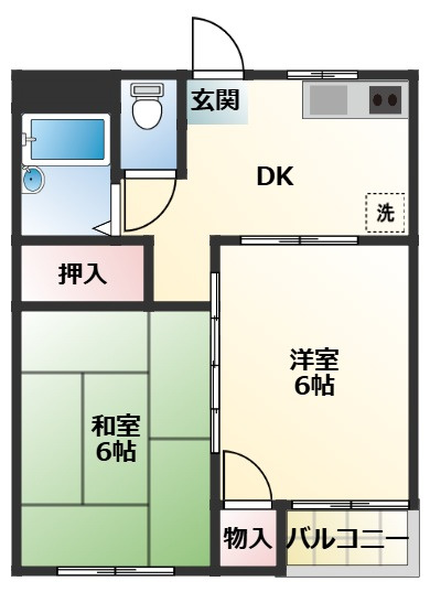 ハイツプリズムB棟の間取り