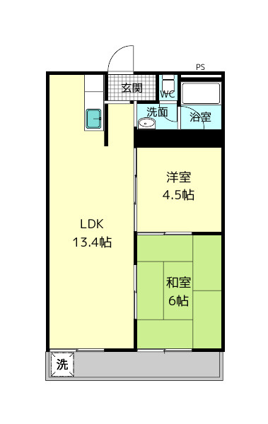 大和ビルマンションB棟の間取り