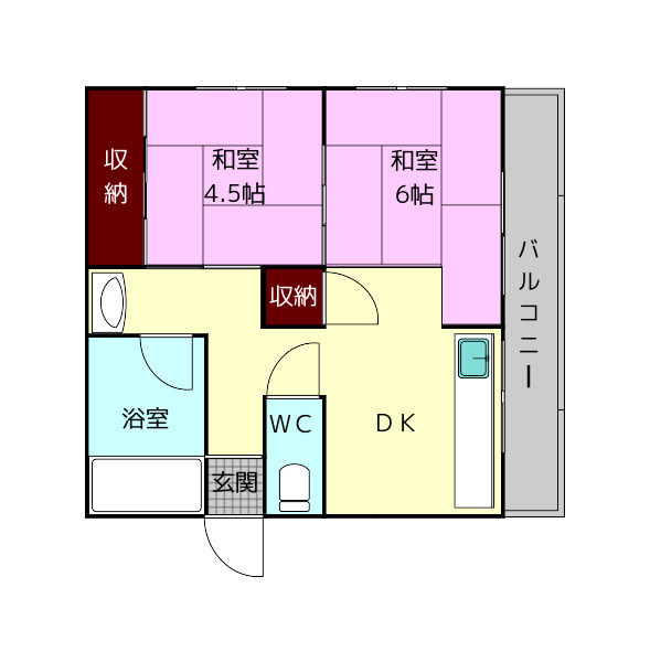 生駒市本町の賃貸マンションの間取り