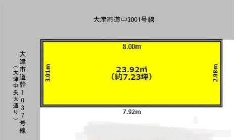 大津市島の関の事業用地の区画図