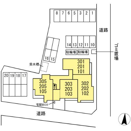 グランロシェ小森の駐車場