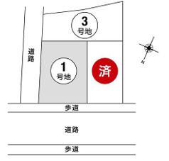 西岡本4丁目 1号地 売土地の区画図