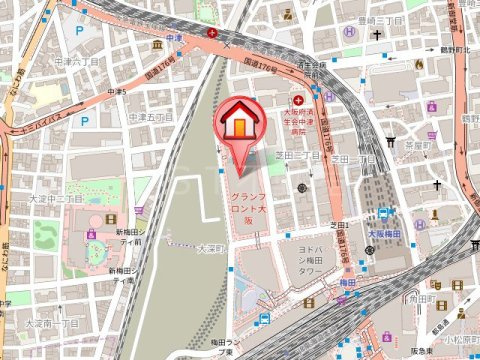 グランフロント大阪オーナーズタワーの地図