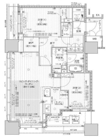 ザ・クロスシティタワー（THE CROSS CITY TOWER）の間取り