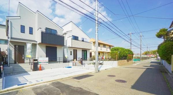 横浜市青葉区荏子田２丁目の新築一戸建の前面道路含む現地写真|同仕様物件のご案内をさせて頂きます。
お車でご自宅まで送迎承ります。