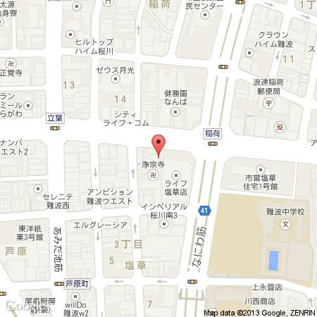 ルーブルCTJR難波の地図