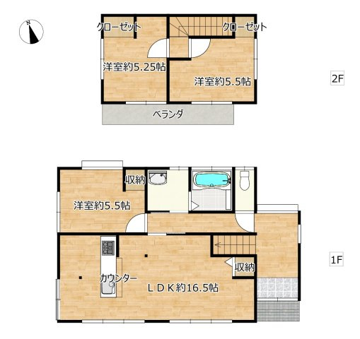 小林市堤の中古一戸建の間取り