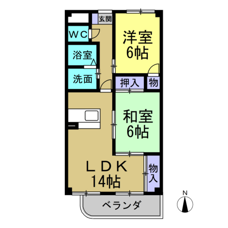 ロイヤルヒルズ山代参番館の間取り