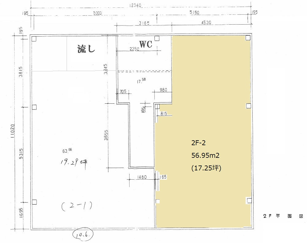 彦根市原町の店舗事務所の間取り