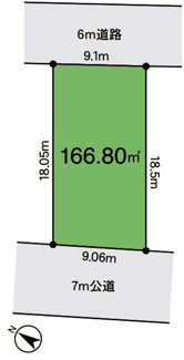 【土地図】 | 狭山市南入曽　建築条件なし売地　西武新宿線『入曽駅』徒歩13分　【入間野小学区】