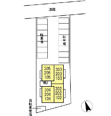 フォンテーヌの駐車場