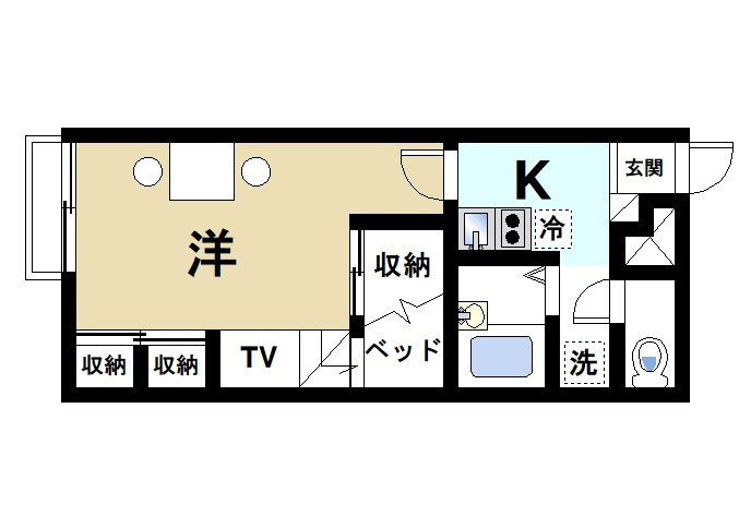 レオパレス冨田Ⅳの間取り|1K