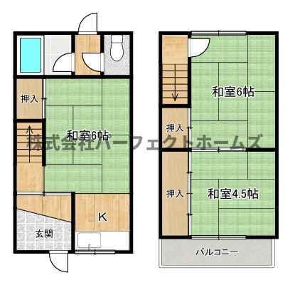 堀溝3丁目戸建　賃貸の間取り