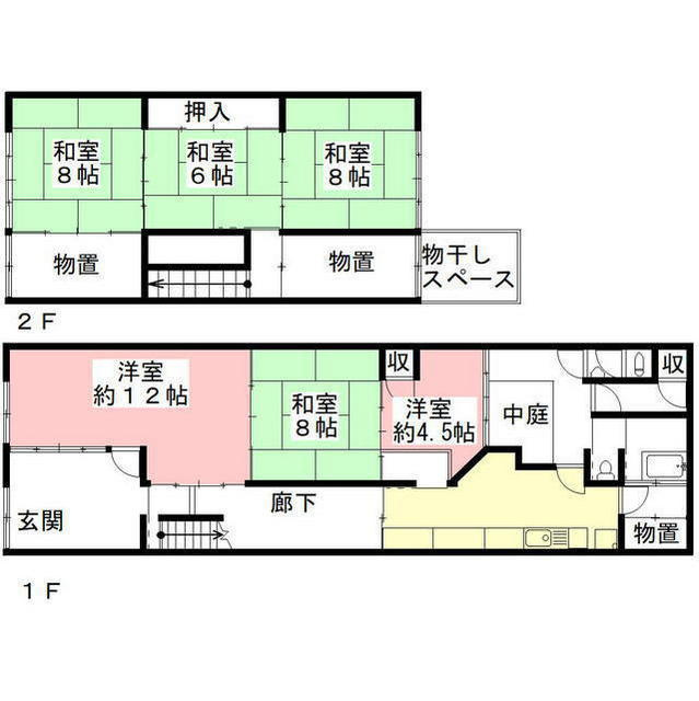 岐阜市上茶屋町の店舗一部の間取り
