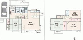 【間取り】 | 猪名川町伏見台　リフォーム済中古戸建 | ４LDK＋カーポート付き駐車スペース１台
土地面積　190.68㎡
建物面積　113.93㎡
最寄りのバス停まで徒歩約４分の立地です(*^^*)