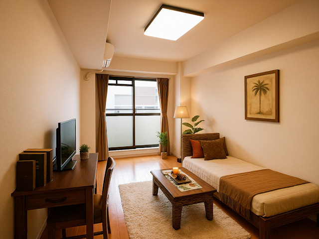 メゾンアンテルナ奈良の居間・リビング|CGで家具等を配置したもので家具等は含まれません。