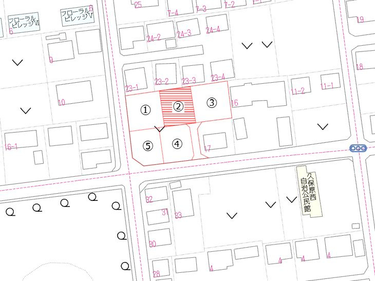 都城市久保原町の売地の土地図