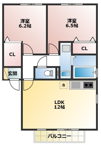 エスポワール東寝屋川B棟の間取り