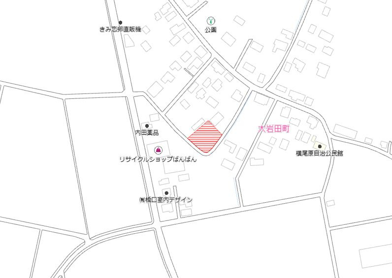 都城市大岩田町の売地の土地図