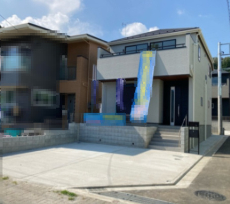 あきる野伊奈第4期　新築分譲住宅　1号棟／全7棟の前面道路含む現地写真