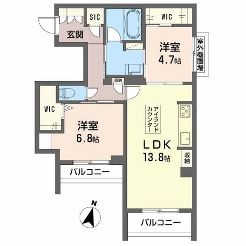 熊本市中央区琴平本町の賃貸マンションの間取り