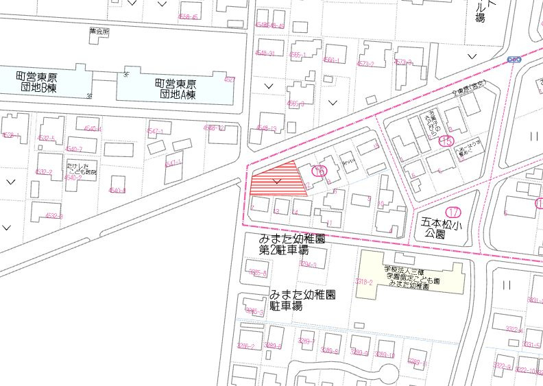 北諸県郡三股町五本松の売地の土地図