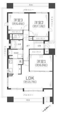 【間取り】 | シャルマンフジ三国ヶ丘ヒューマンオアシス（百舌鳥小学校）