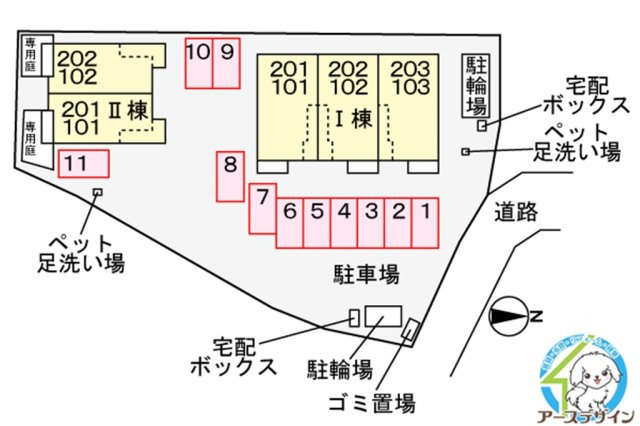 アンジュⅡの駐車場