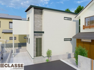 【完成予想図】 | 城陽市平川指月　売土地　建築条件付き | 弊社は、気密測定器を保有しており、自社での気密測定を実現しております。気密処理をし、気密測定まで標準でさせていただいております。