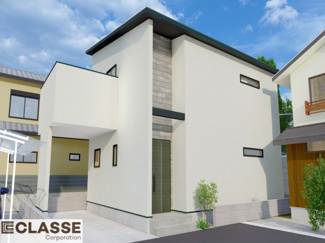 【完成予想図】 | 城陽市平川指月　売土地　建築条件付き | ・参考プラン価格：2410万（別途外構費176万、造成費等）
・建物価格は参考価格になります。
（弊社標準建物30坪で計算した価格です）