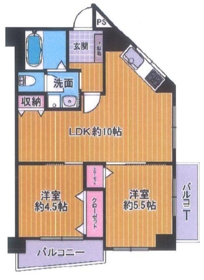 【間取り】 | グリーンハイツ東三国 | 上層階・東南角部屋・Ｒ５年１月室内改装履歴有・オーナーチェンジ物件