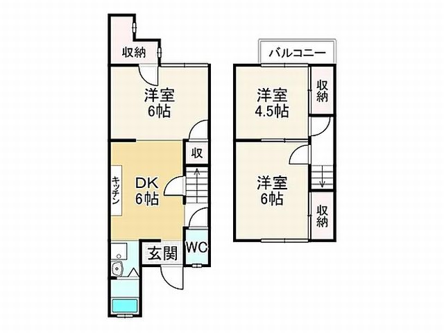 【間取り】 | 山科区西野山百々町　中古テラスハウス