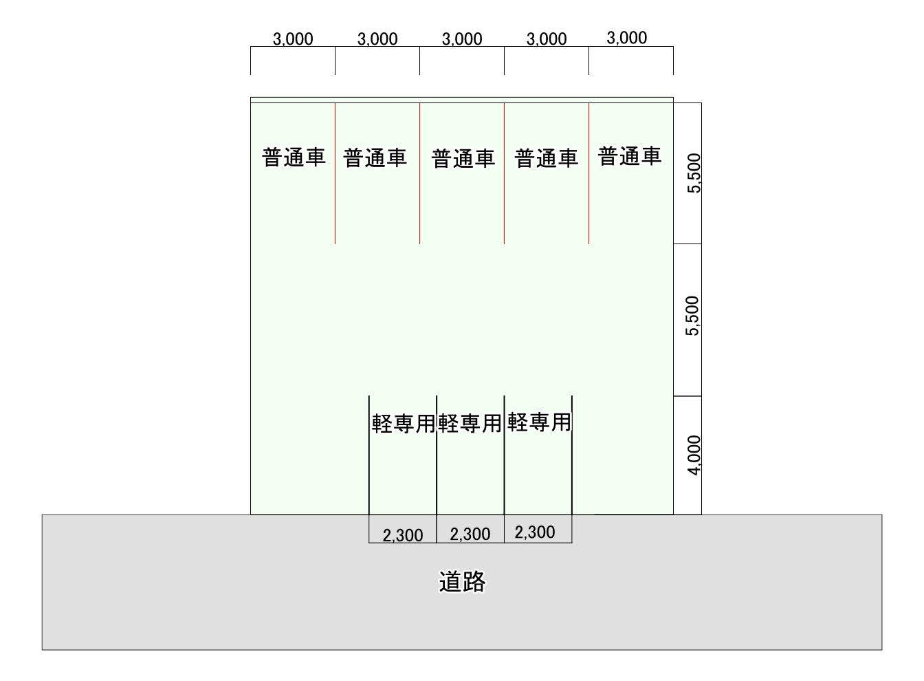 豊崎第2パーキングの区画図