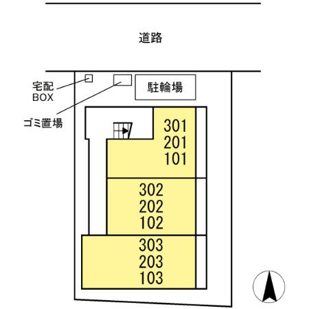 アメニティーコートの区画図