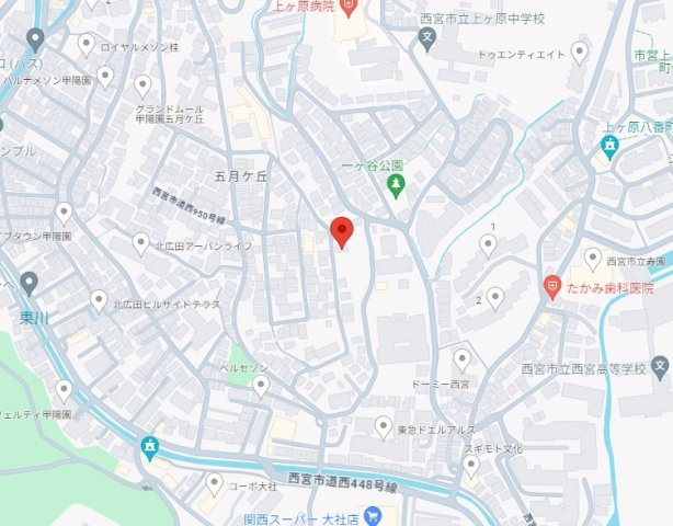 西宮市五月ヶ丘　新築一戸建ての地図